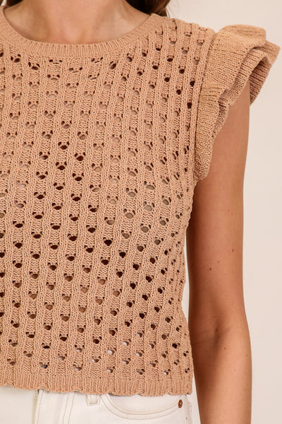 Blusa top de punto olanes