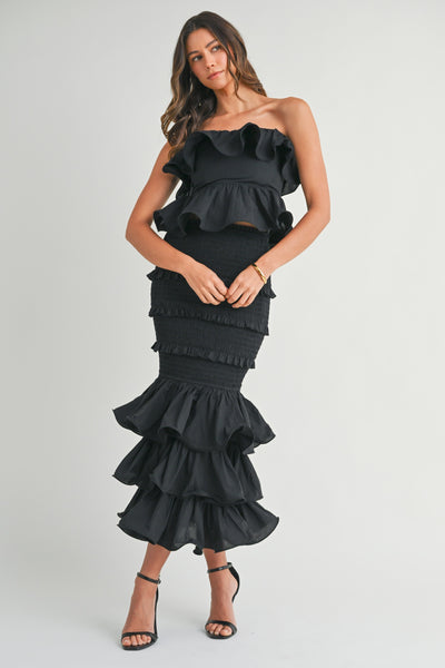Blusa tubo plisada