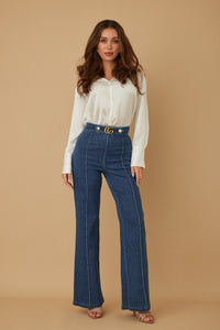 Pantalon mezclilla acampanado