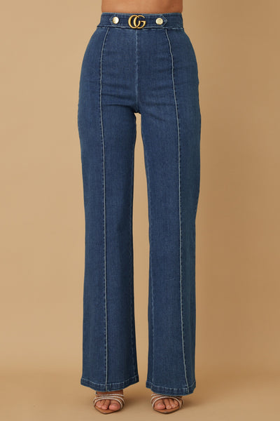 Pantalon mezclilla acampanado