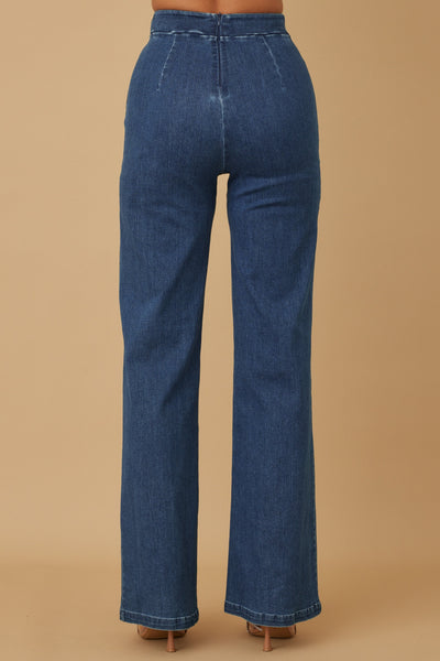 Pantalon mezclilla acampanado