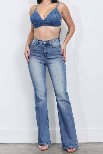 Pantalon mezclilla acampanado