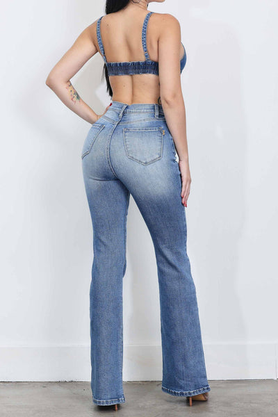 Pantalon mezclilla acampanado