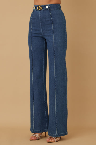 Pantalon mezclilla acampanado