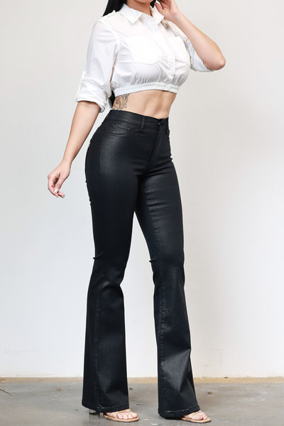 Pantalon vinipiel acampanado