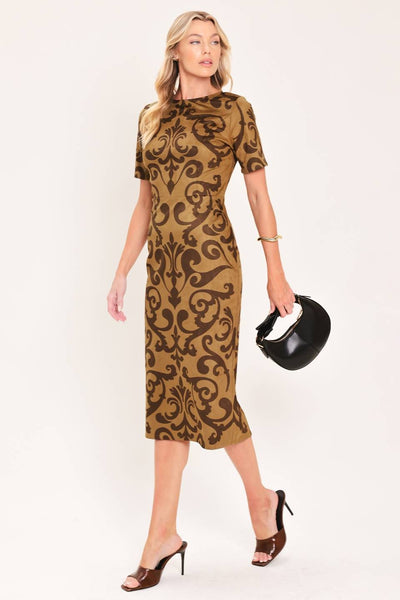Vestido manga corta estampado