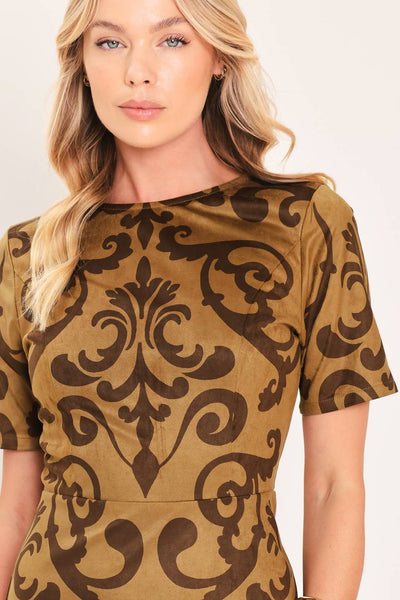 Vestido manga corta estampado