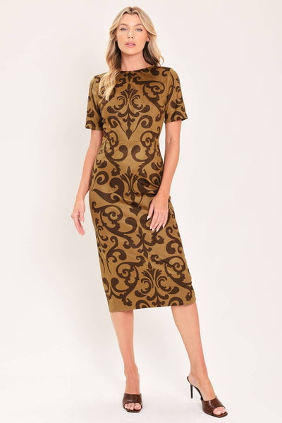 Vestido manga corta estampado