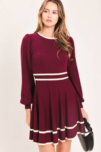 Vestido mini manga larga