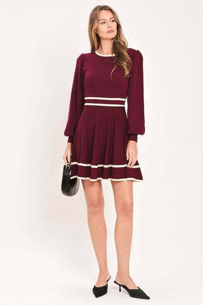Vestido mini manga larga