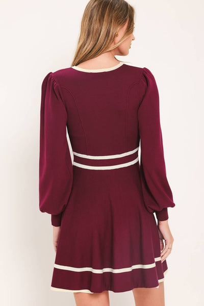 Vestido mini manga larga