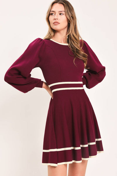 Vestido mini manga larga