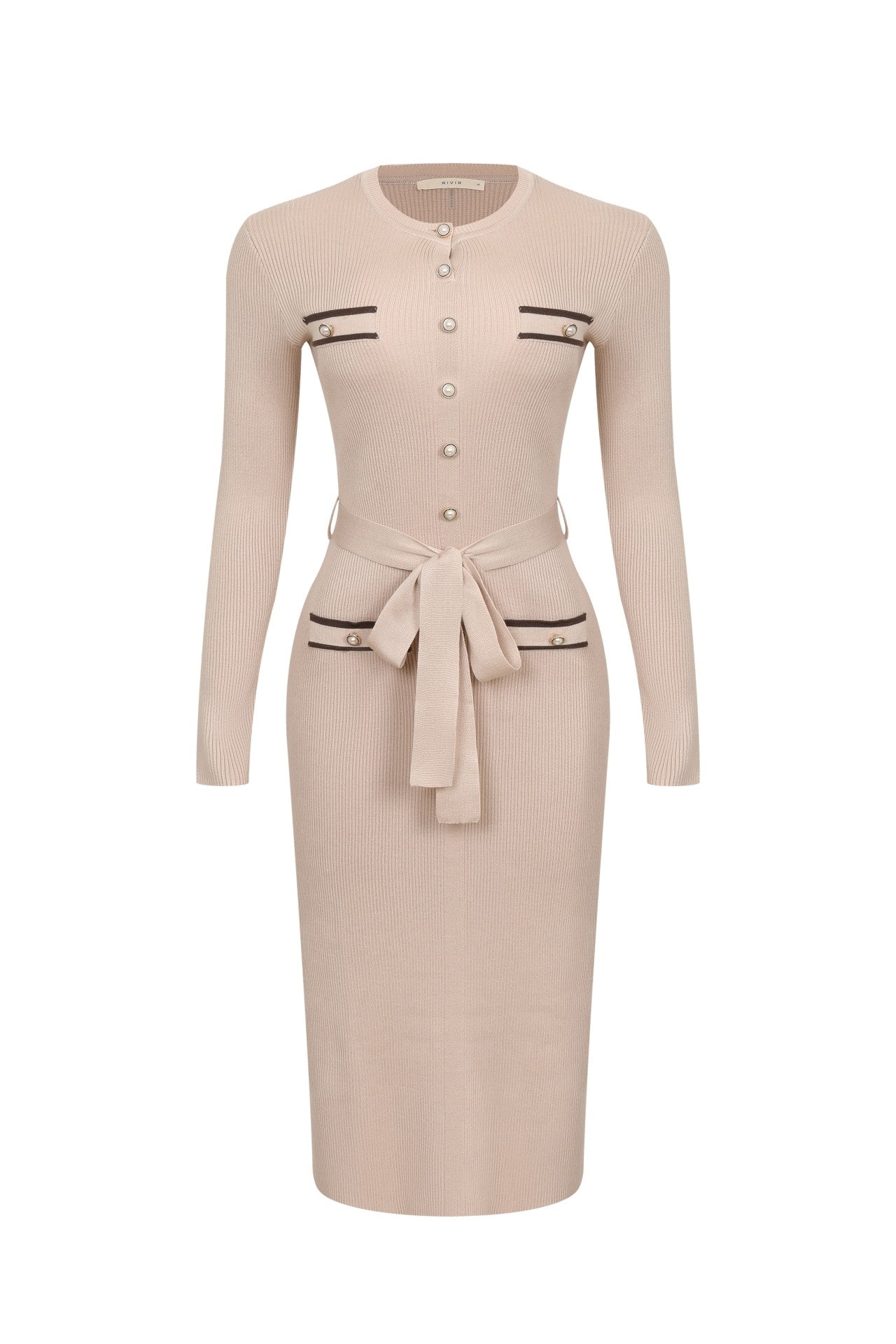 Vestido midi con cinta