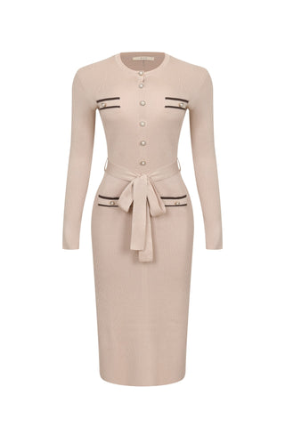 Vestido midi con cinta