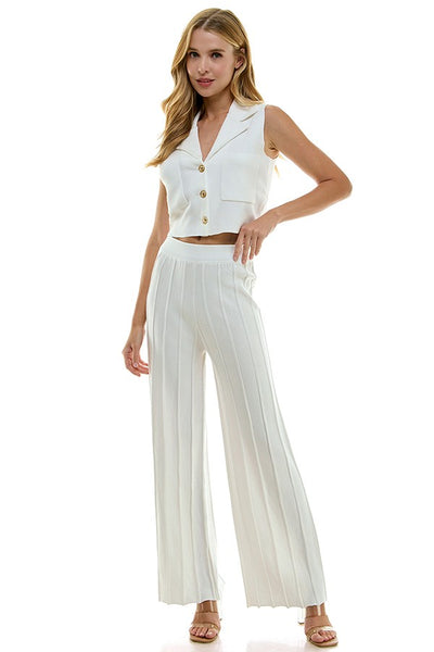 Pantalon de punto acampanado