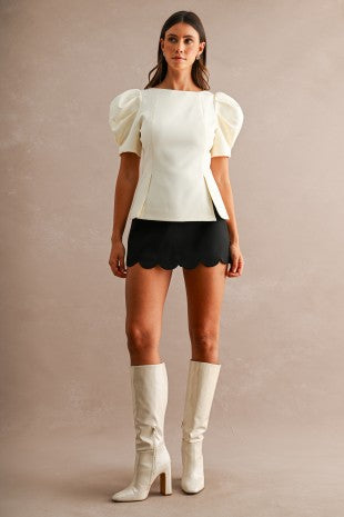 Blusa manga abullonada