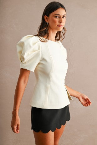 Blusa manga abullonada