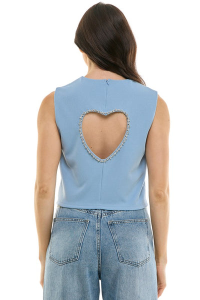 Blusa sin manga collar plata