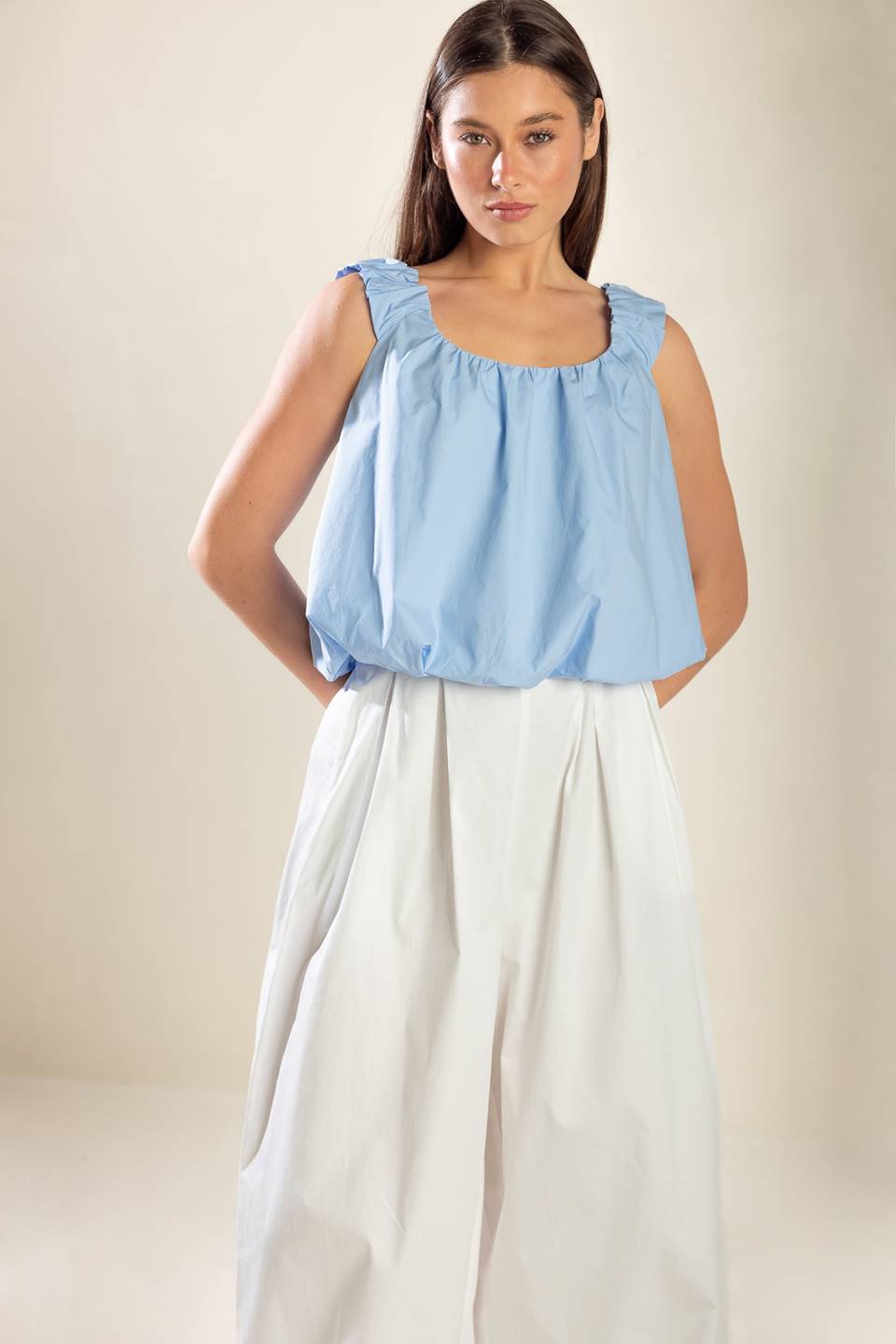 Blusa top tirantes fruncido