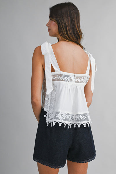 Blusa  tirantes con encaje