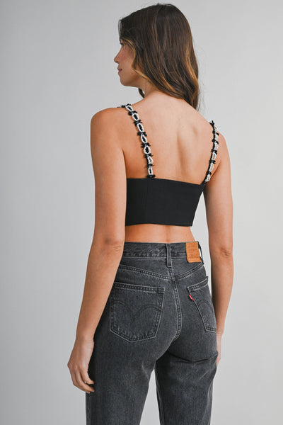 Blusa  tirantes con perlas