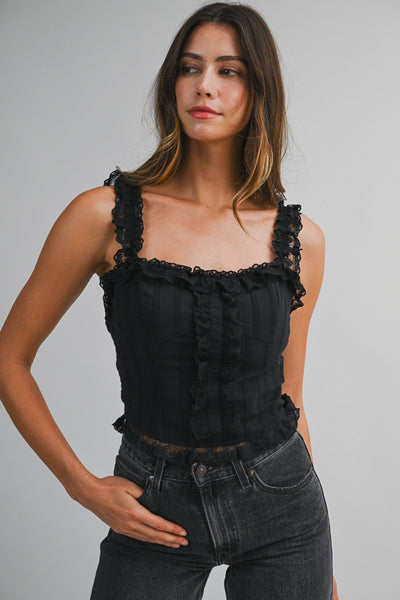 Blusa tirantes con encaje
