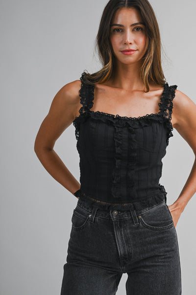 Blusa tirantes con encaje