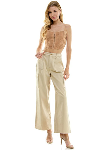 Blusa de tirantes con pliegues