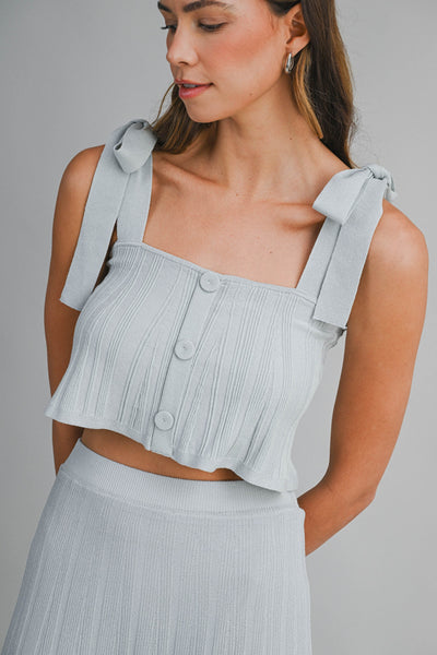 Blusa  top de punto tableada