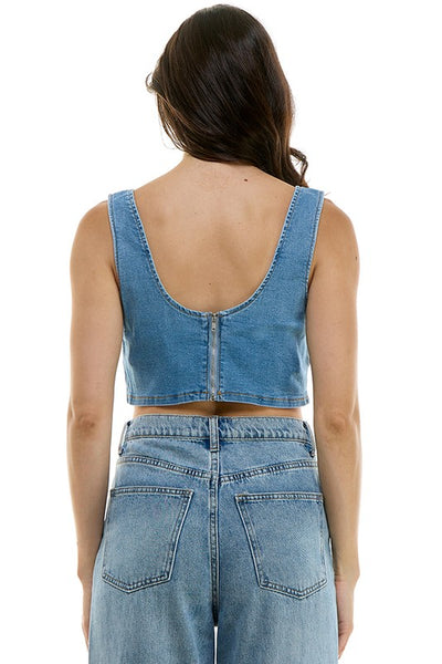Blusa top mezclilla