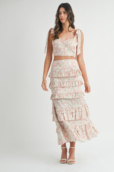 Falda maxi floral olanes