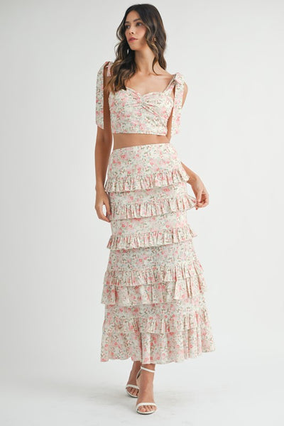 Falda maxi floral olanes