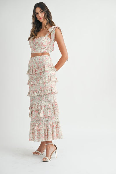 Falda maxi floral olanes