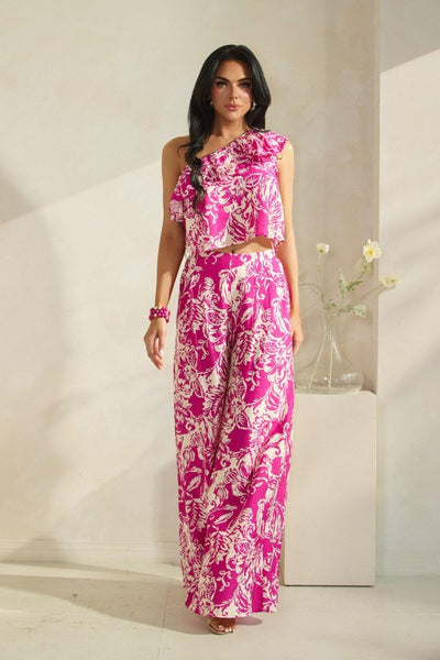 Blusa top un hombro floral