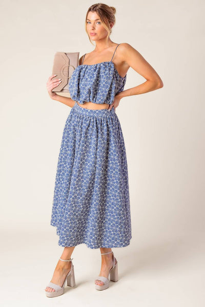 Falda larga corte A floral