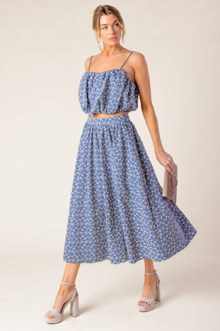 Falda larga corte A floral