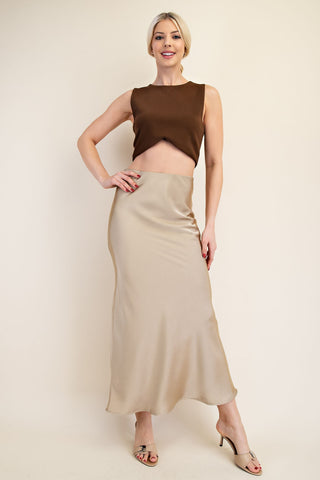 Falda  larga de satin