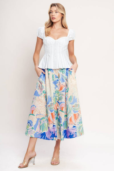 Falda larga estampada