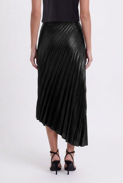 Falda midi asimetrica de vinipiel