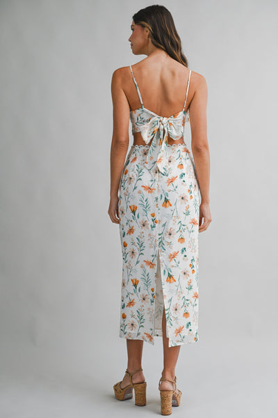 Falda  midi con flores