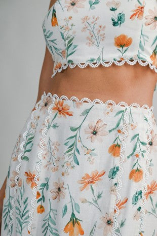 Falda  midi con flores