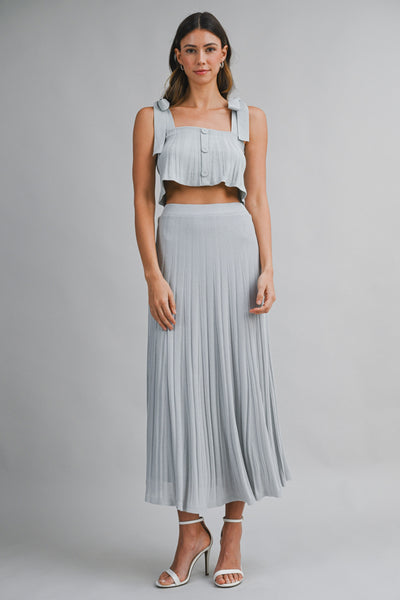 Blusa  top de punto tableada