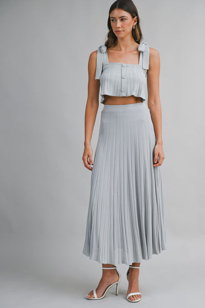 Blusa  top de punto tableada