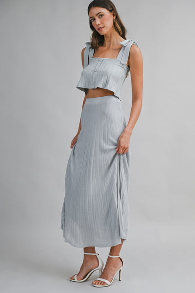 Blusa  top de punto tableada