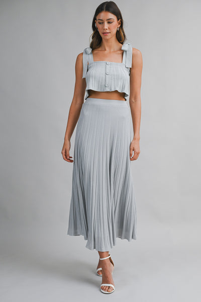Blusa  top de punto tableada