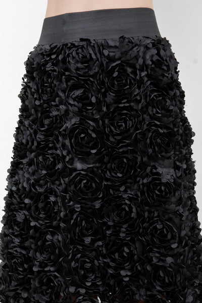 Falda midi rosas 3D