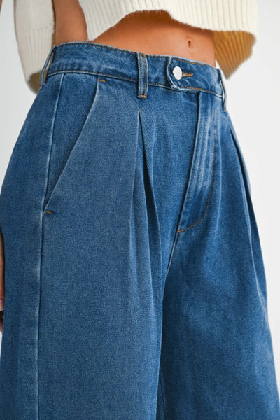 Pantalon ancho mezclilla