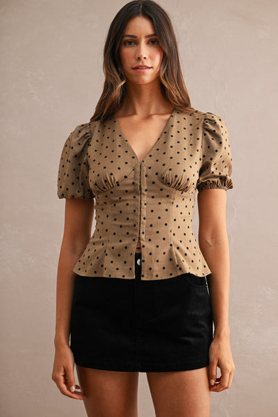 Minifalda short pana lunares