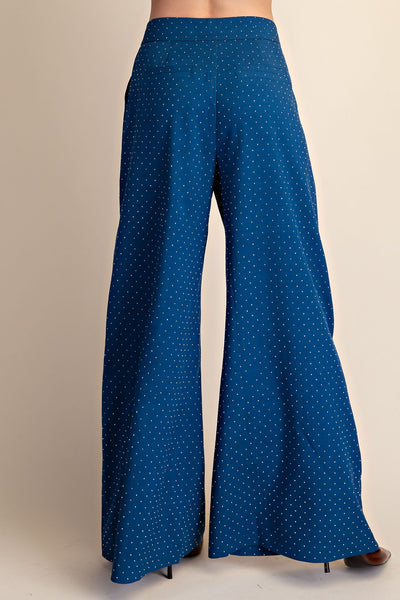 Pantalon  ancho de vestir con brillos