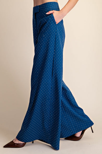 Pantalon  ancho de vestir con brillos